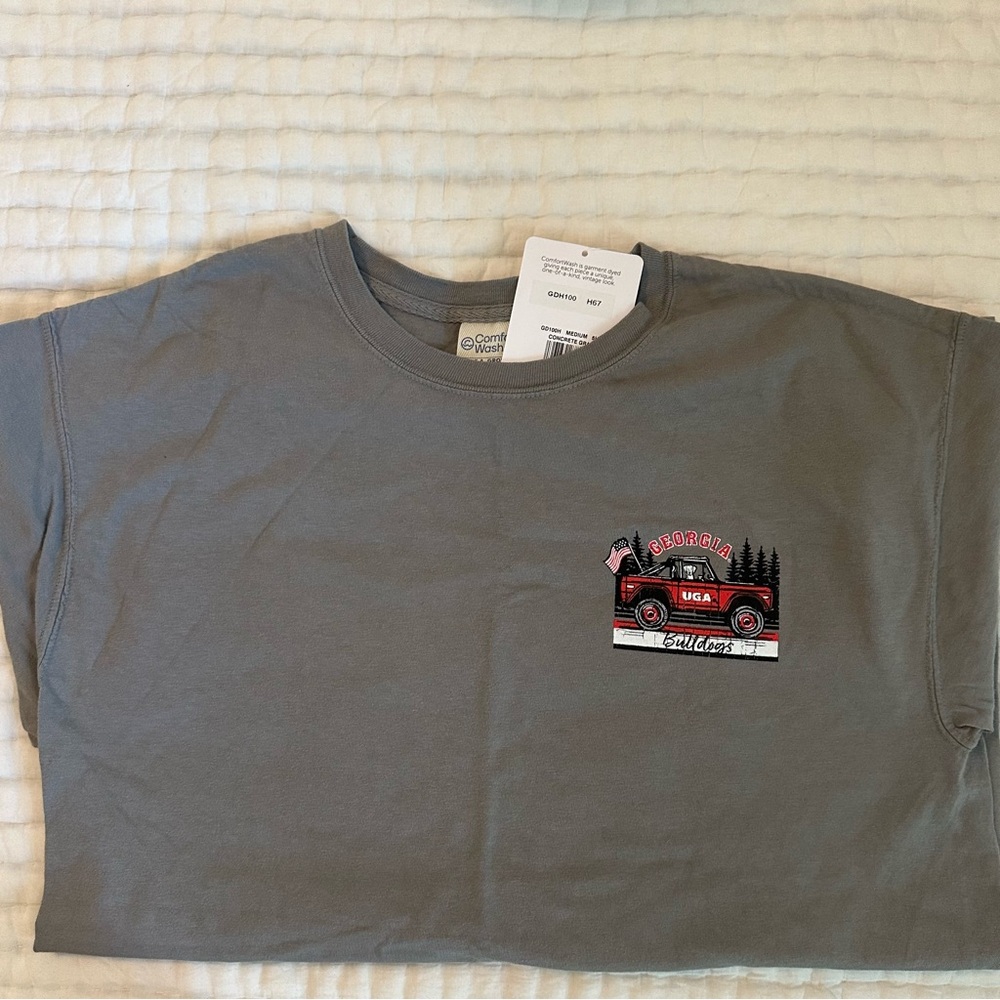 UGA Comfort Colors Gray and Red Short Sleeve Tee
